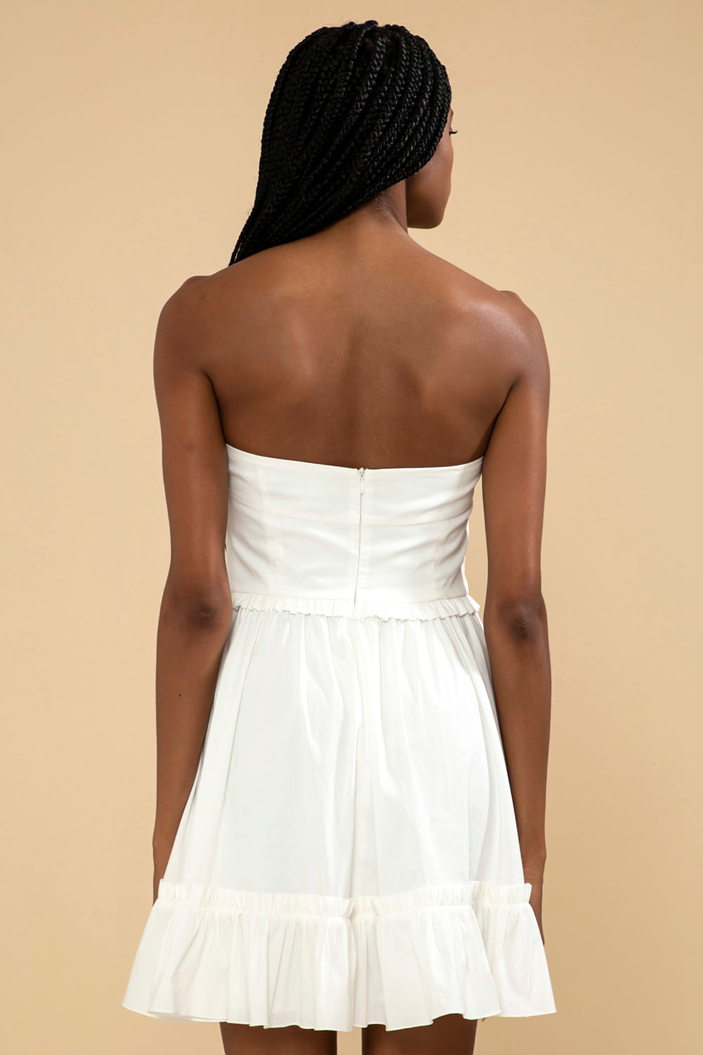 VESTIDO CURTO BORDADO TRICOLINE JANE OFF WHITE