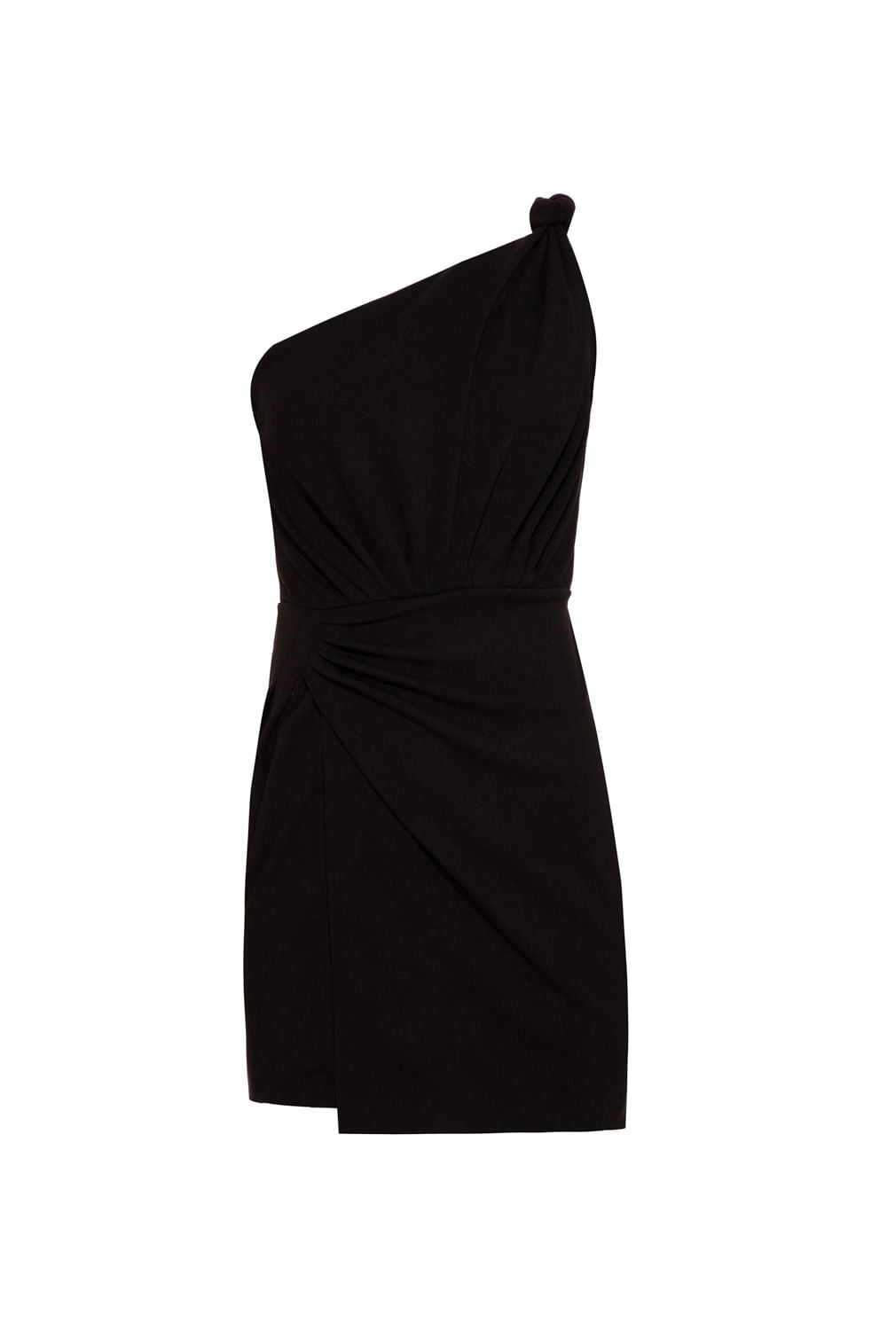VESTIDO CURTO LAÇO CREPE DAISY PRETO