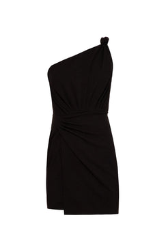 VESTIDO CURTO LAÇO CREPE DAISY PRETO