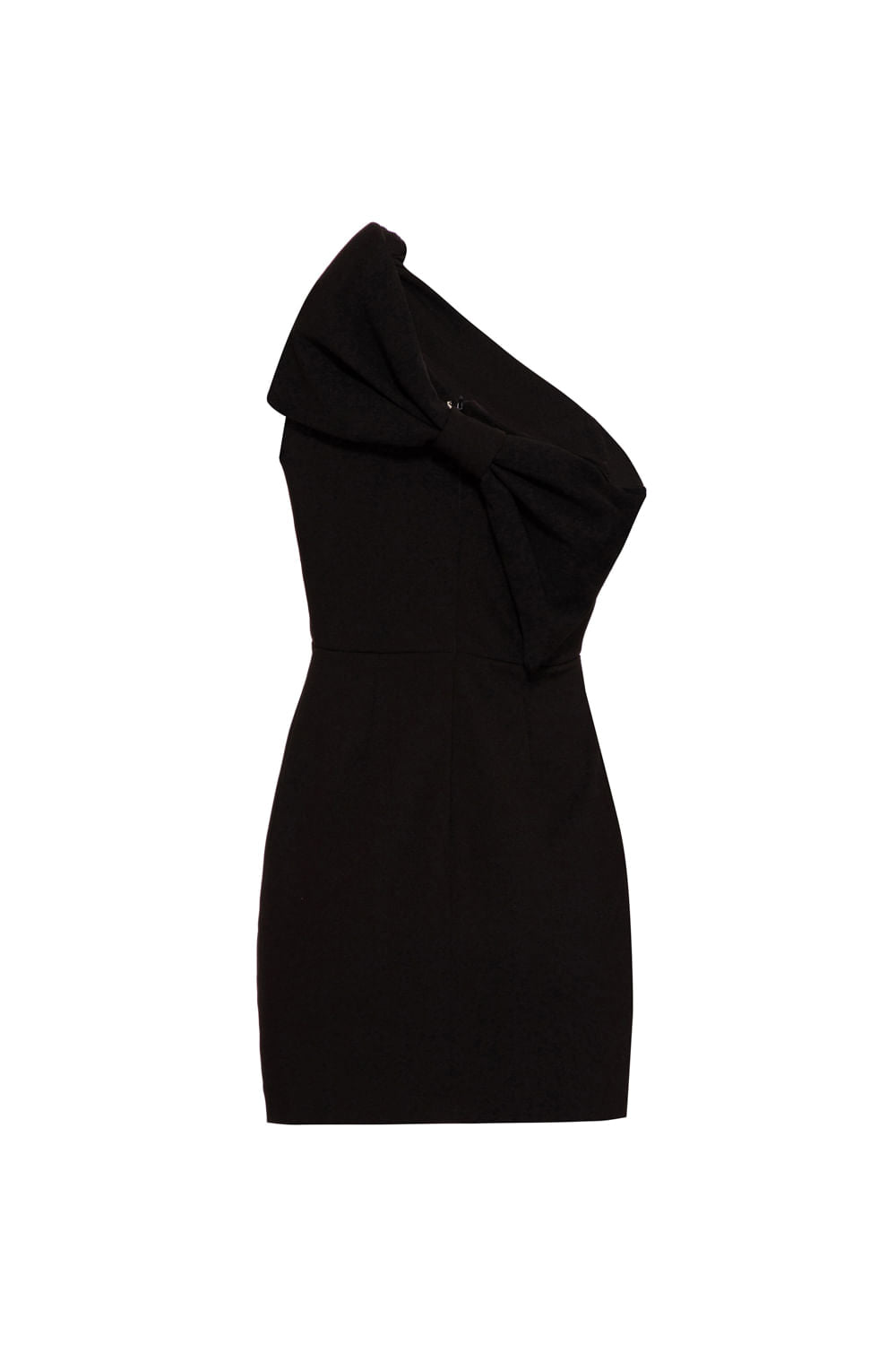 VESTIDO CURTO LAÇO CREPE DAISY PRETO