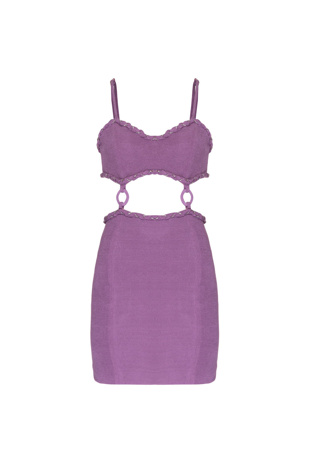 VESTIDO CURTO ARGOLAS MALHA BASEL LILAS