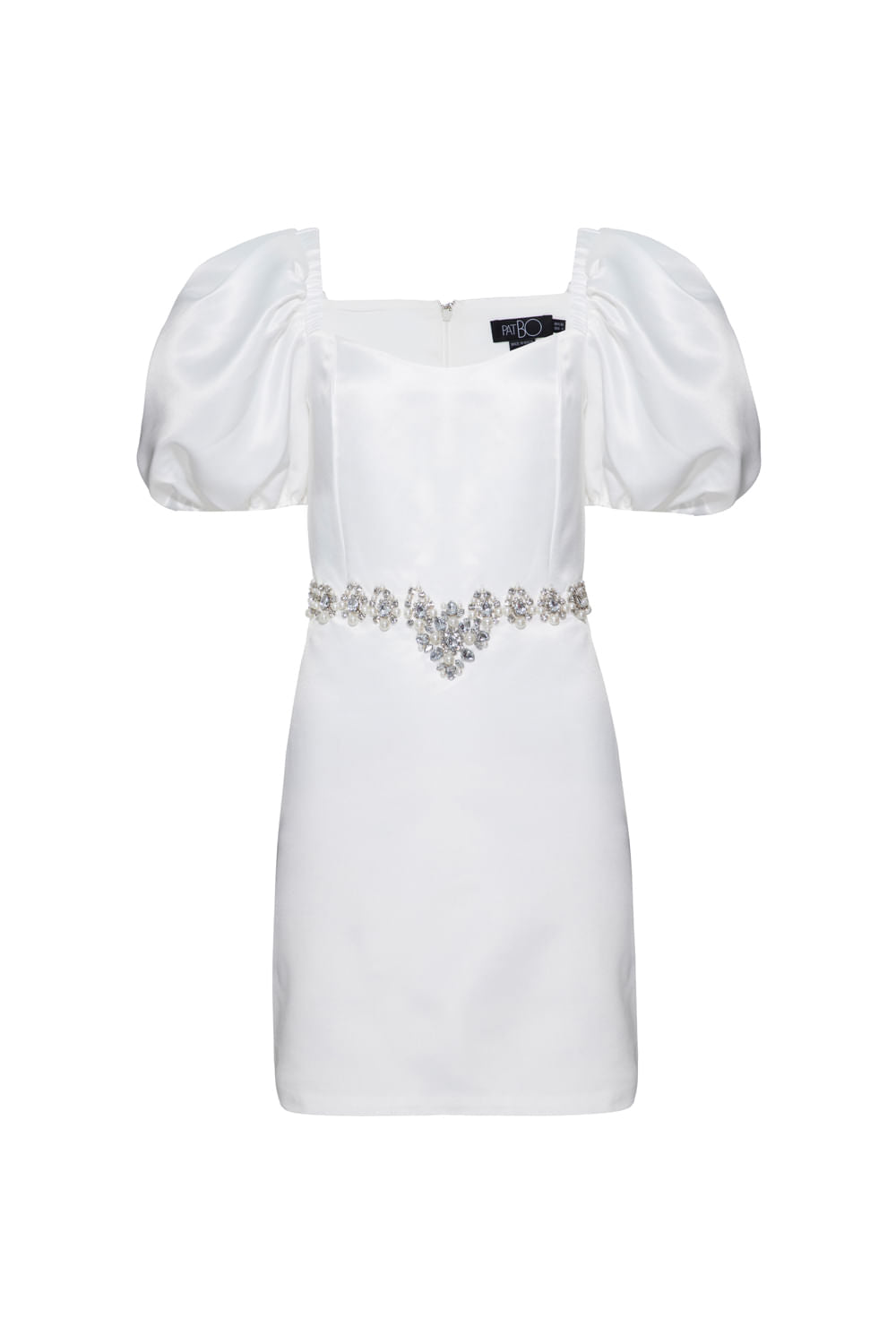 VESTIDO CURTO MANGAS BUFANTES PARTY TATE OFF WHITE