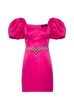 VESTIDO CURTO MANGAS BUFANTES PARTY TATE PINK