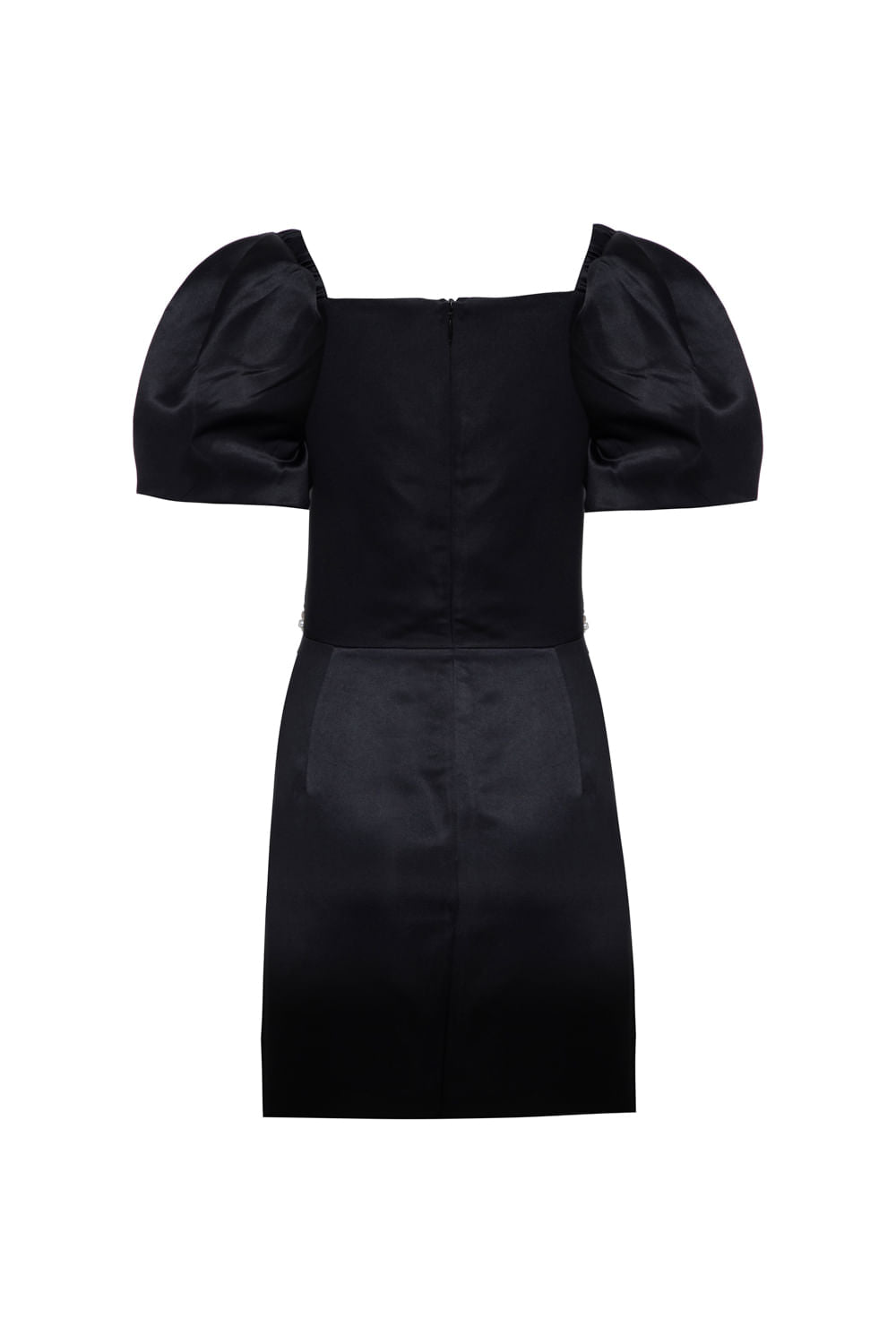 VESTIDO CURTO MANGAS BUFANTES PARTY TATE PRETO