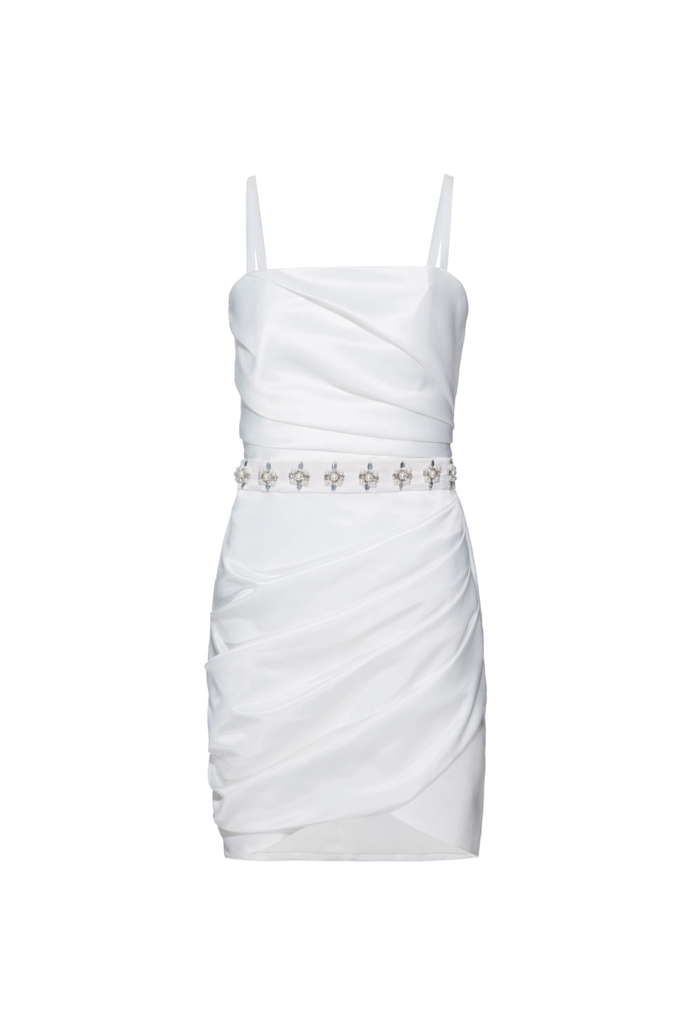 VESTIDO CURTO PREGAS PARTY TATE OFF WHITE