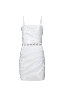 VESTIDO CURTO PREGAS PARTY TATE OFF WHITE