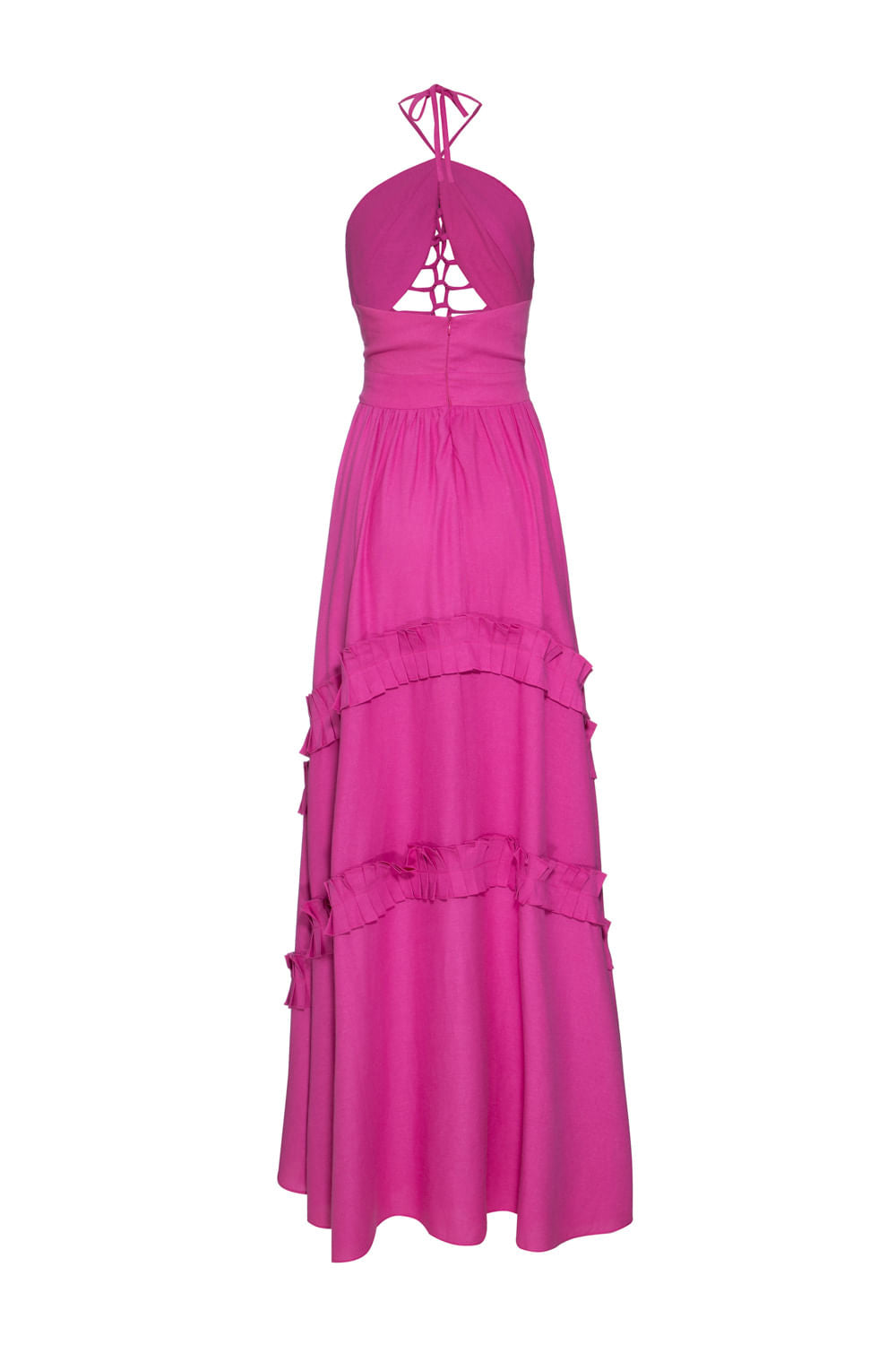 VESTIDO LONGO CAMADAS LINHO BALNEÁRIO PINK