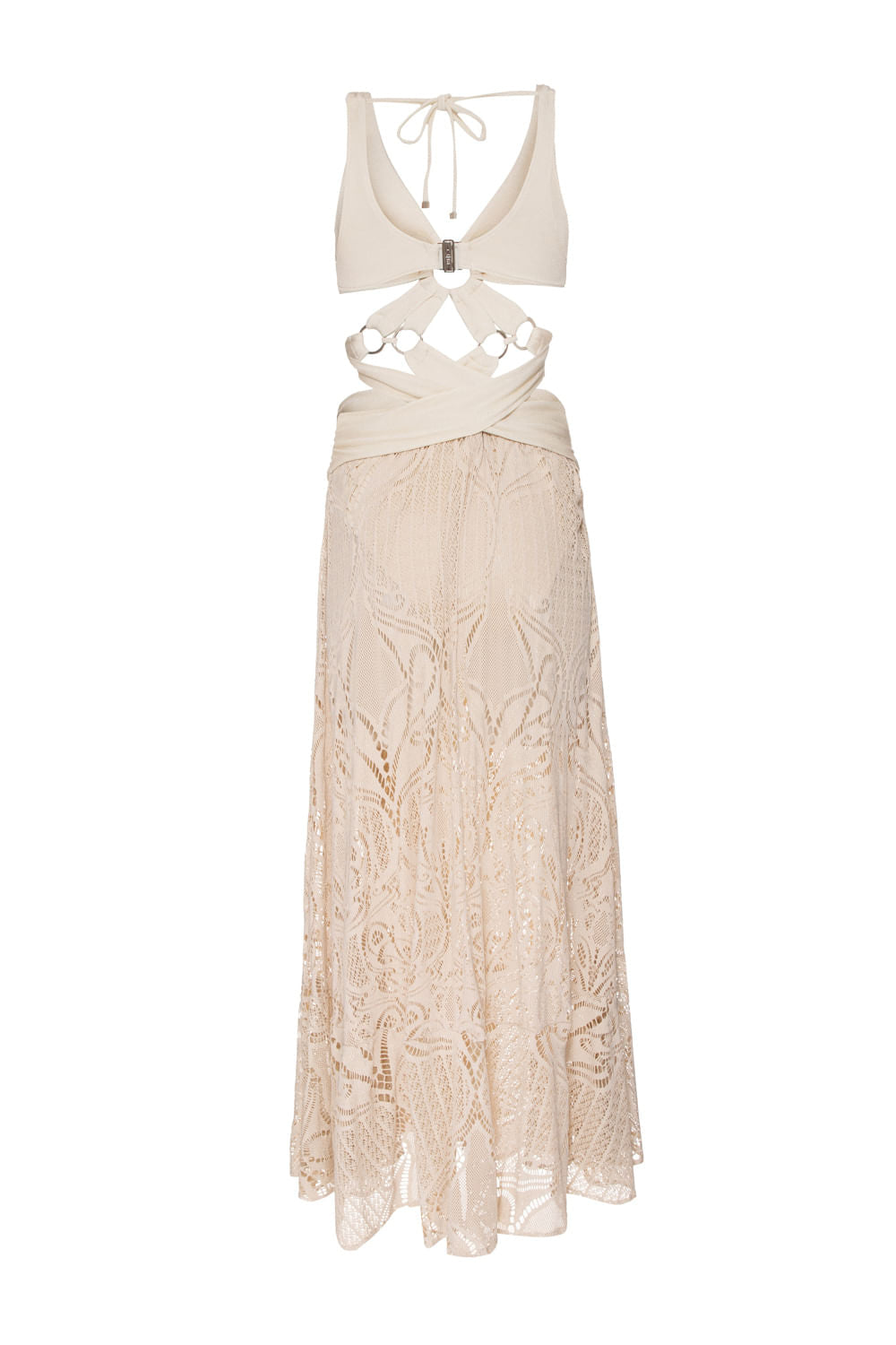 VESTIDO LONGO ARGOLAS MALHA BASEL OFF WHITE