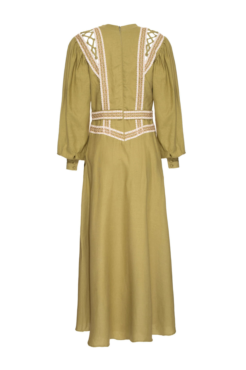VESTIDO LONGO ENTREMEIO LINHO FRENCH VERDE