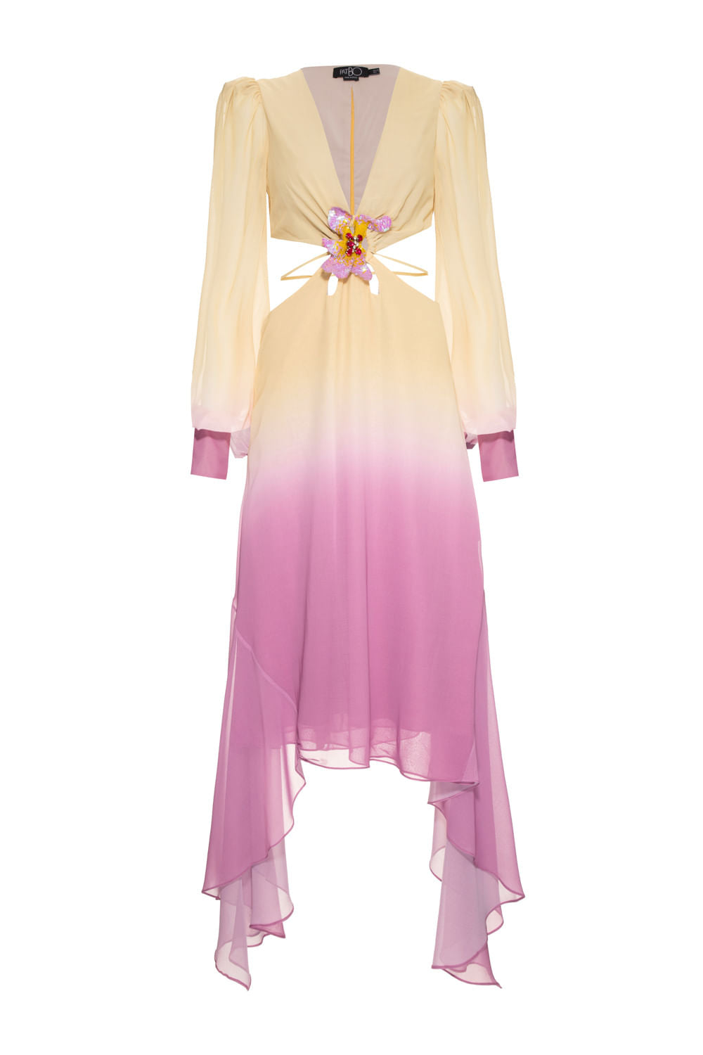 VESTIDO LONGO ASSIMÉTRICO DEGRADÊ CATHERINE LILAS