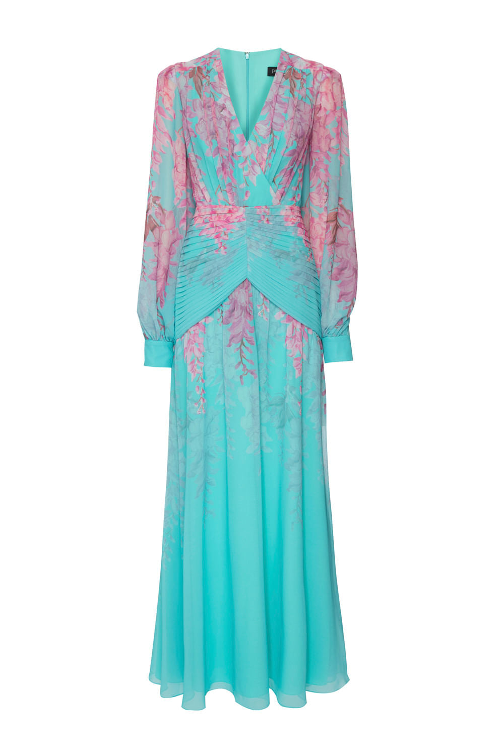 VESTIDO LONGO PALA DRAPEADA COTTON CANDY TIFFANY