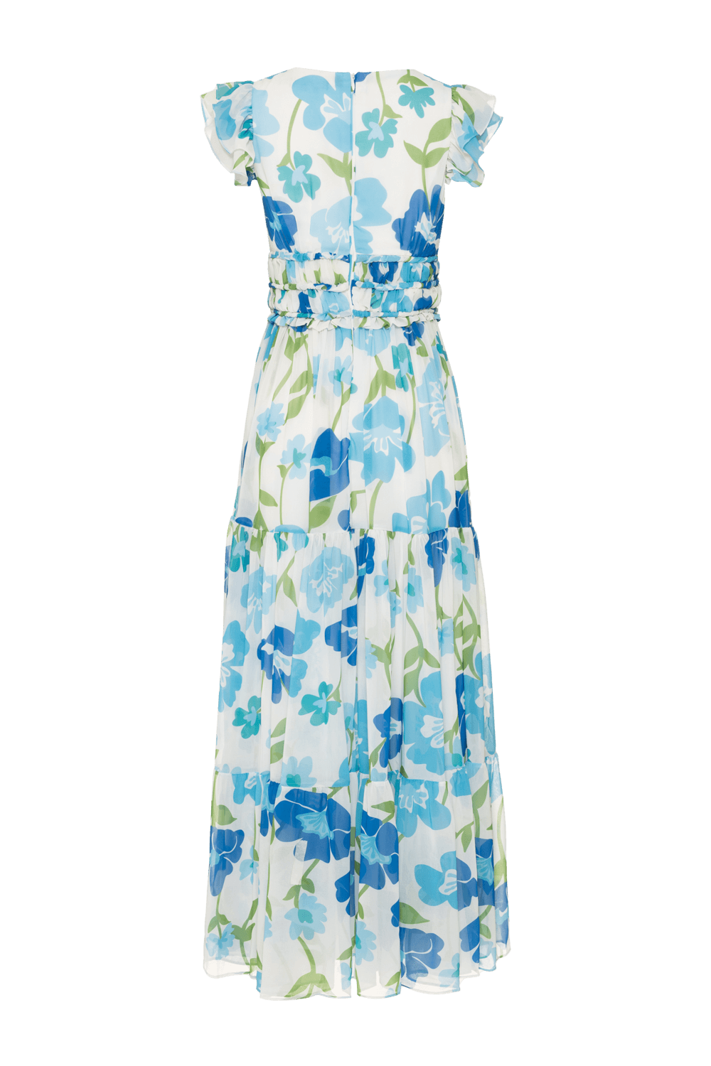 VESTIDO LONGO AMARRAÇÃO RETRÔ FLOWER OFF WHITE
