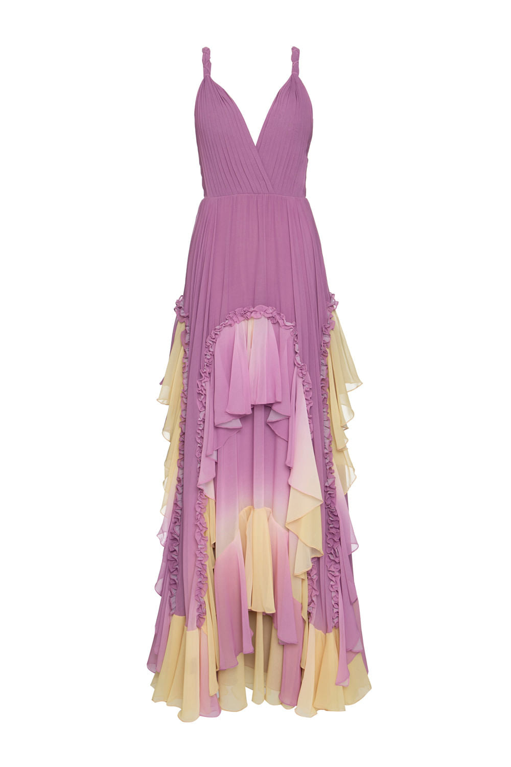 VESTIDO LONGO BABADOS DEGRADÊ CATHERINE LILAS