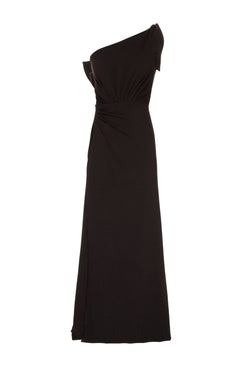 VESTIDO LONGO LAÇO CREPE DAISY PRETO