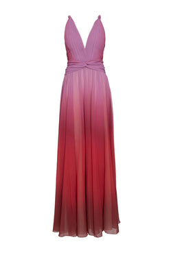 VESTIDO LONGO TORCIDO DEGRADÊ CATHERINE VERMELHO