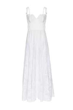 VESTIDO LONGO RECORTES TELA FARROW OFF WHITE