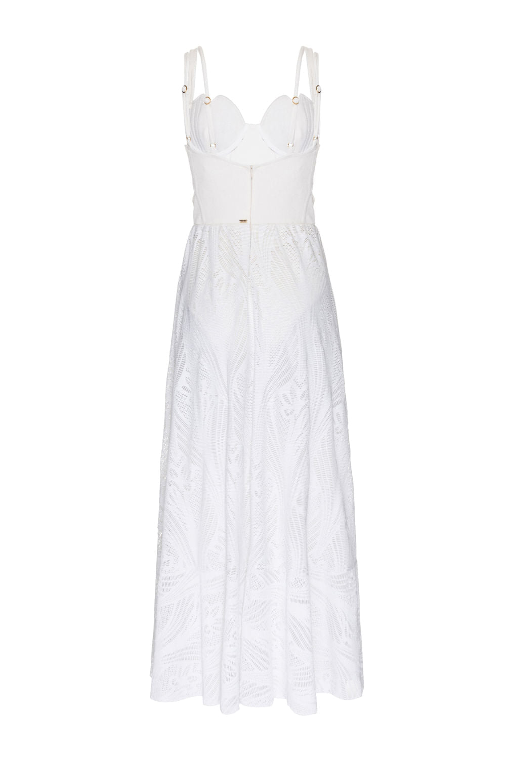 VESTIDO LONGO RECORTES TELA FARROW OFF WHITE