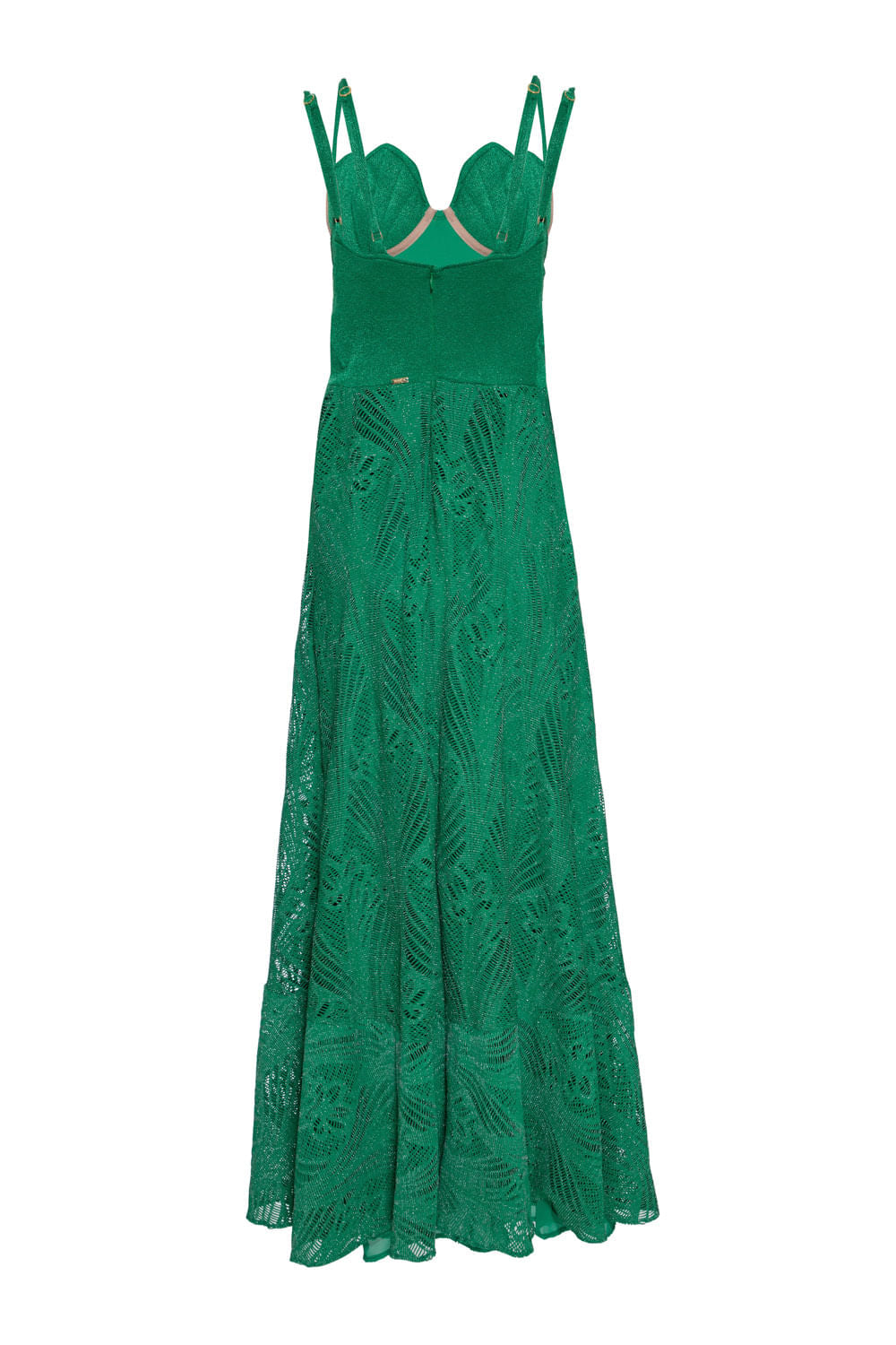VESTIDO LONGO RECORTES TELA FARROW VERDE