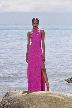 VESTIDO LONGO JACQUARD BOYD PINK