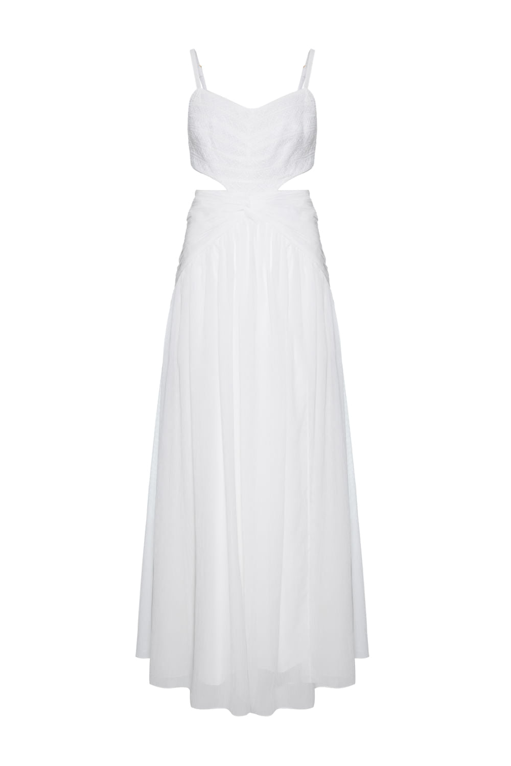 VESTIDO LONGO ENTREMEIO PARTY TATE OFF WHITE