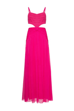 VESTIDO LONGO ENTREMEIO PARTY TATE PINK