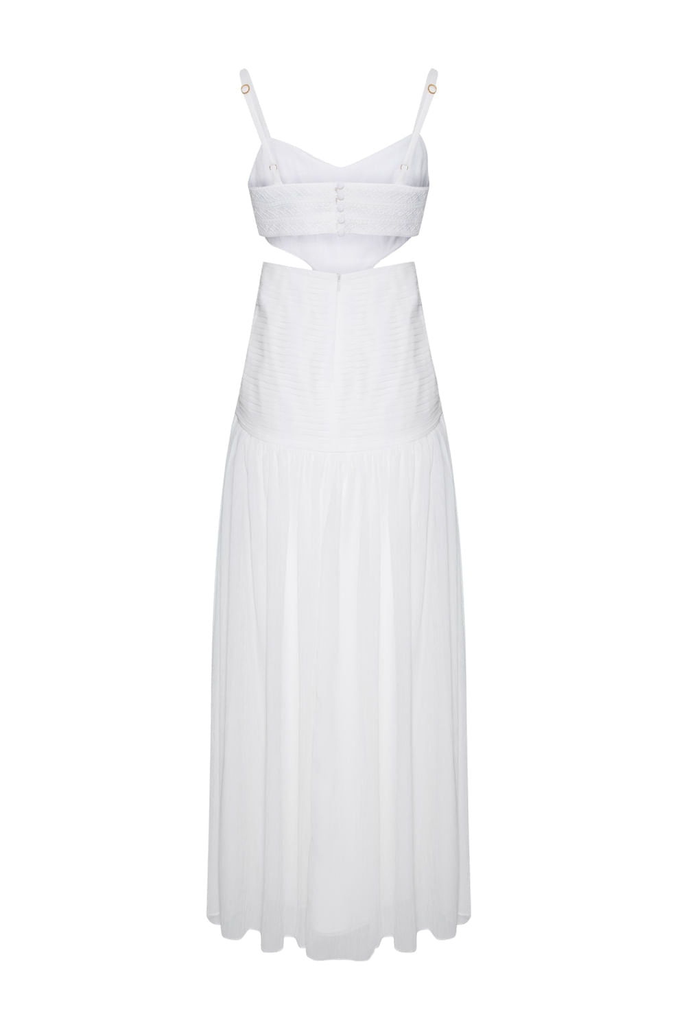 VESTIDO LONGO ENTREMEIO PARTY TATE OFF WHITE