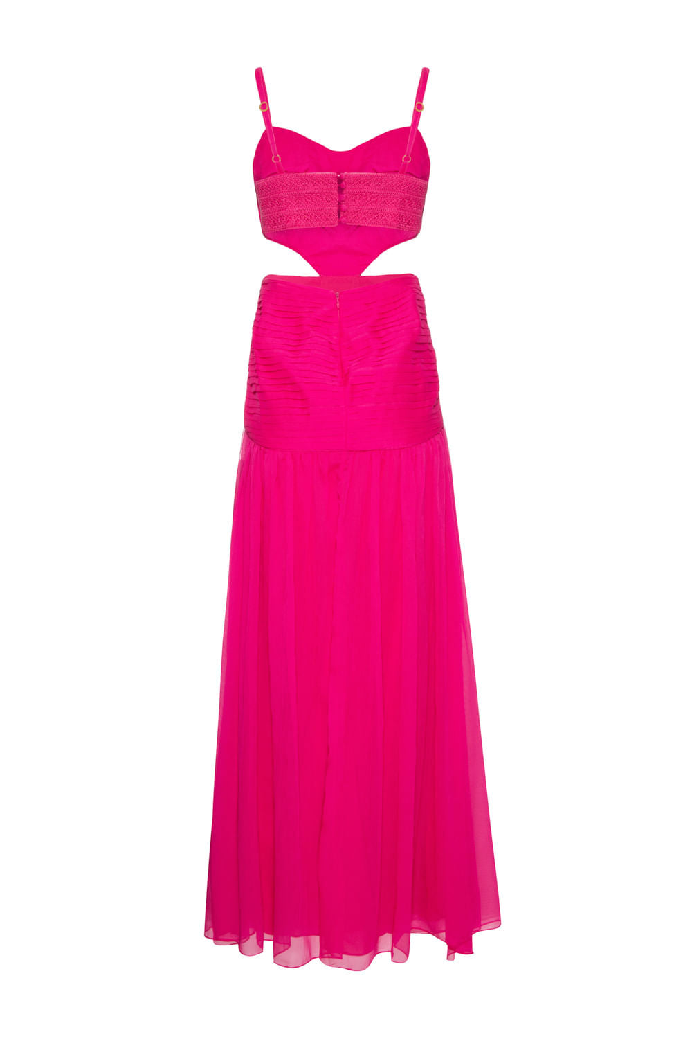 VESTIDO LONGO ENTREMEIO PARTY TATE PINK