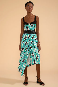 VESTIDO MÍDI PALA TWIST AZUL