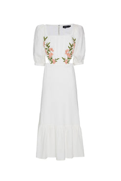 VESTIDO MÍDI CORSET LINHO FRENCH OFF WHITE