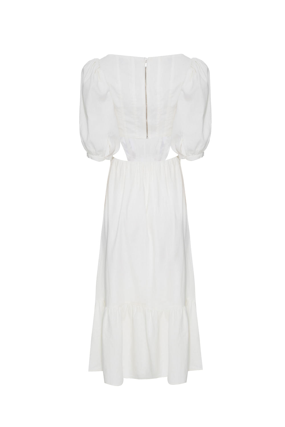 VESTIDO MÍDI CORSET LINHO FRENCH OFF WHITE
