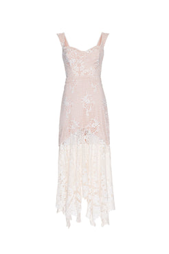 VESTIDO MÍDI GUIPIR BIRKIN OFF WHITE