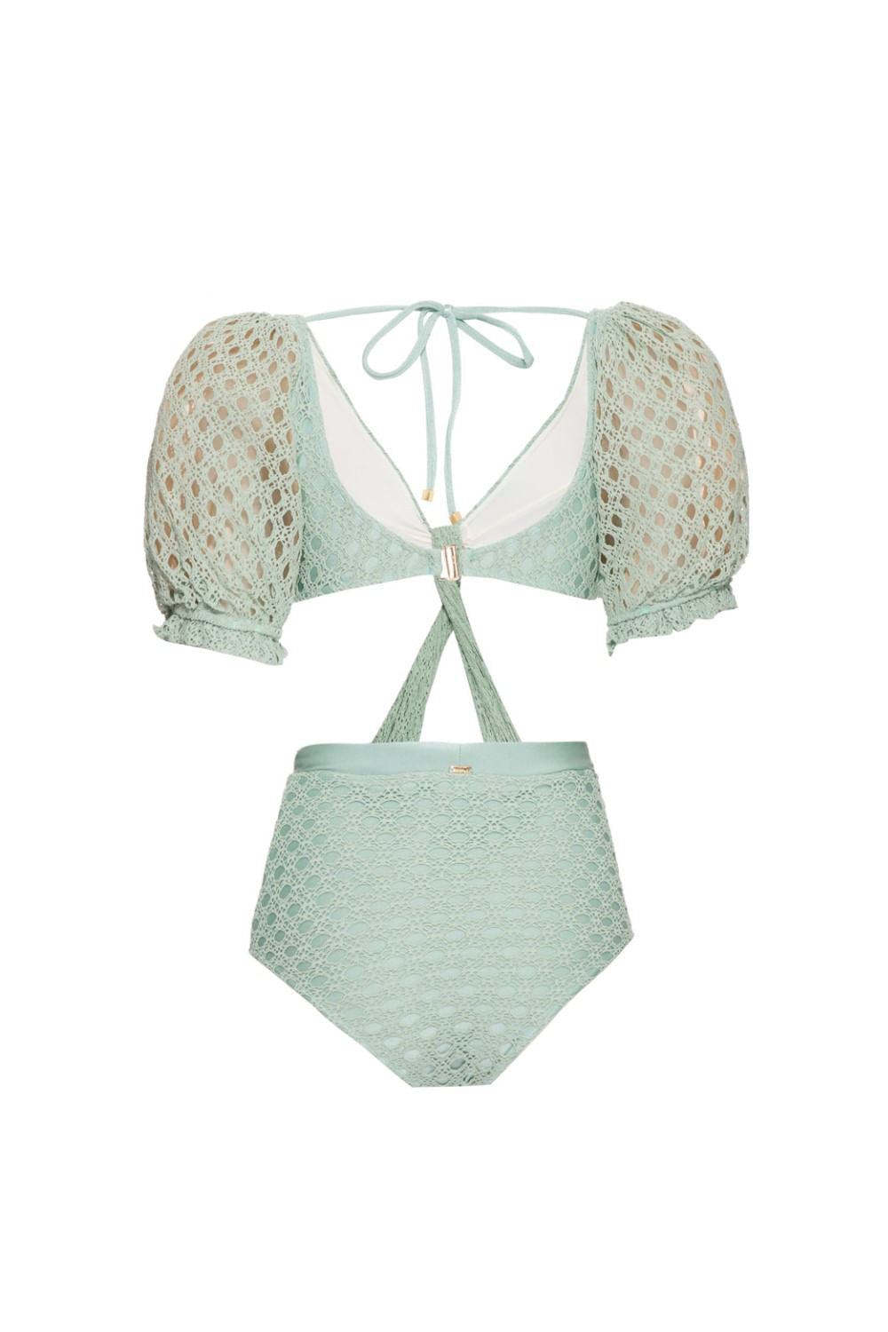 BODY MANGA BUFANTE LYCRA FEMME VERDE