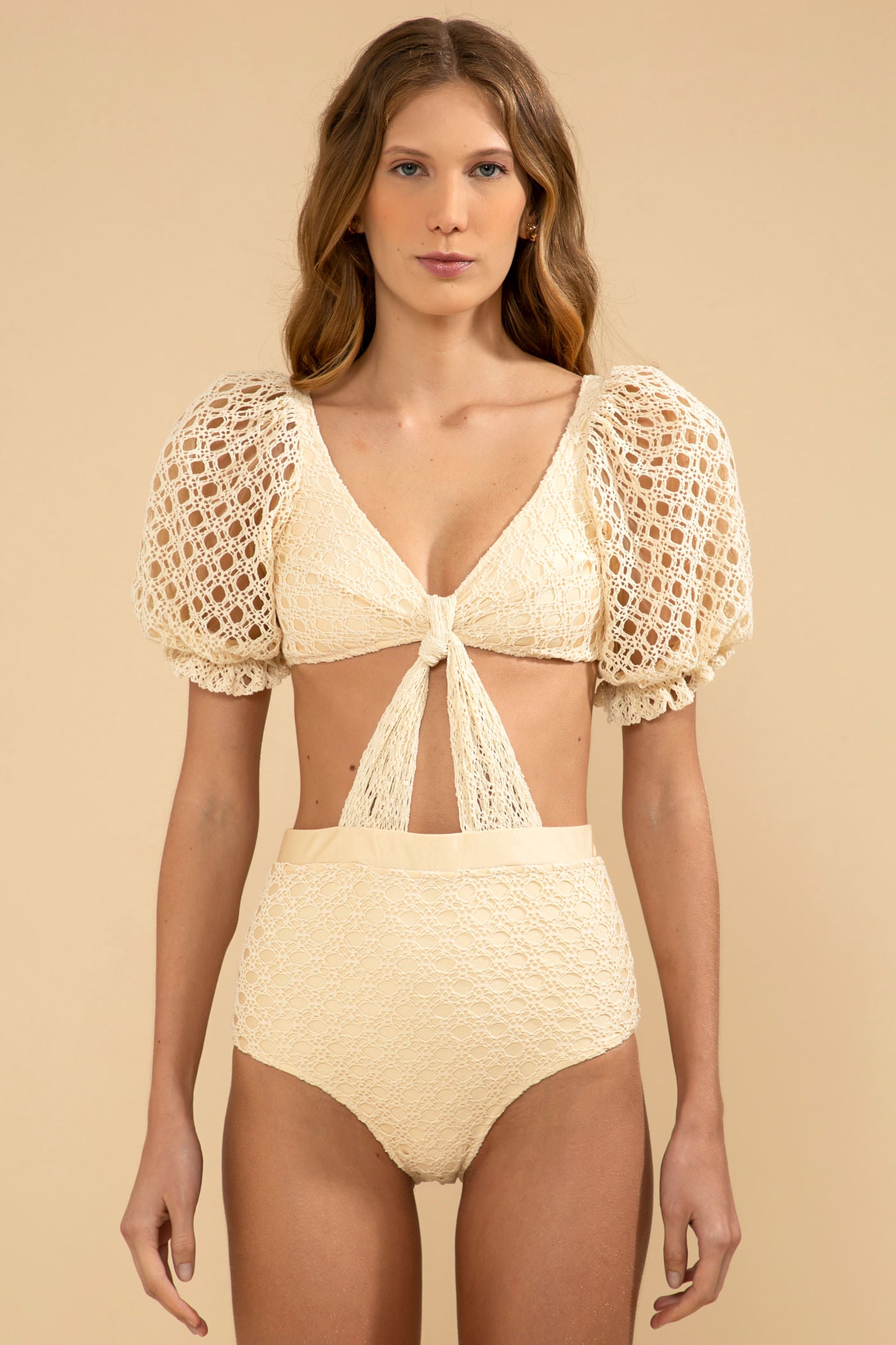 BODY MANGA BUFANTE LYCRA FEMME OFF WHITE