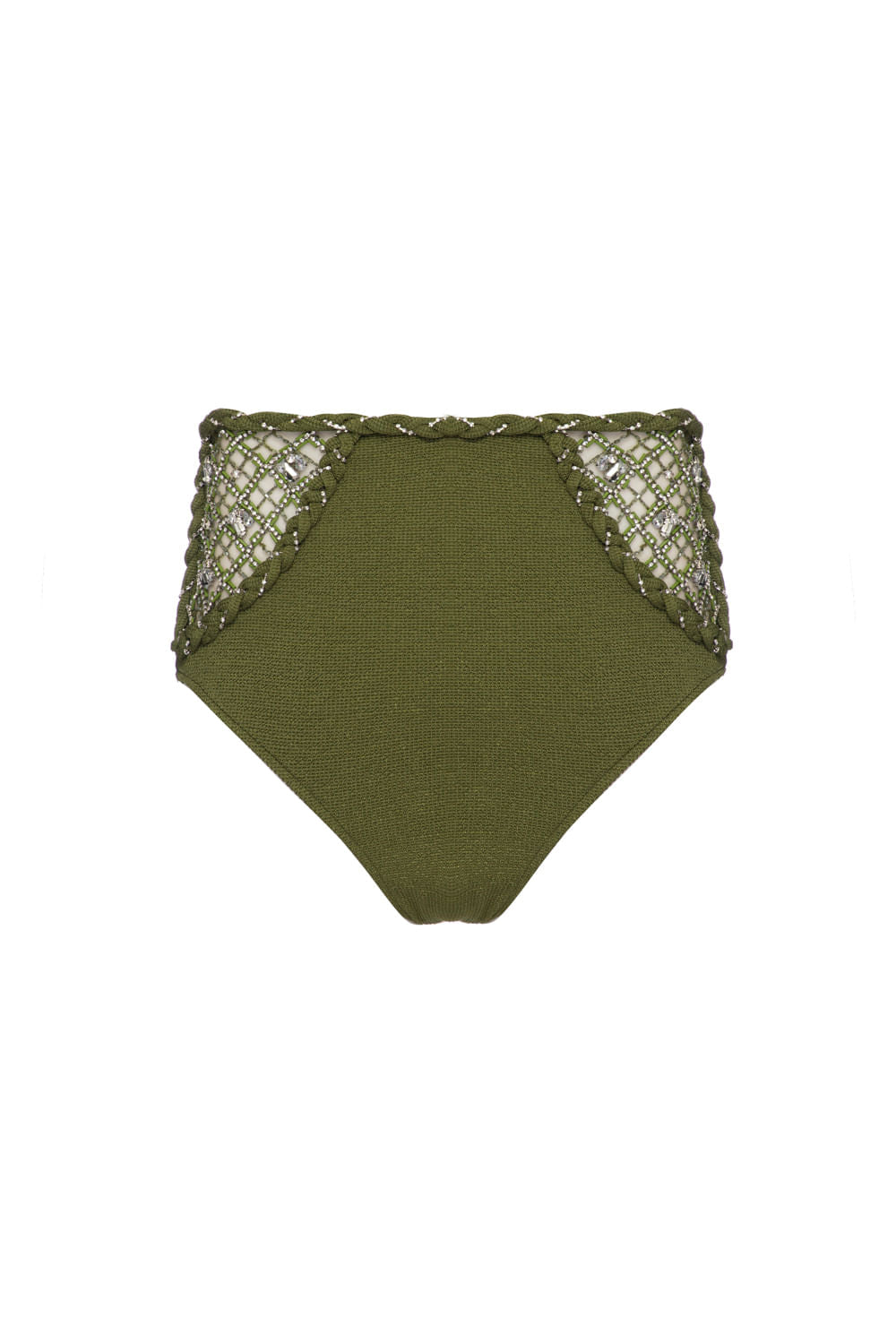 HOT PANTS BORDADA MALHA BASEL VERDE