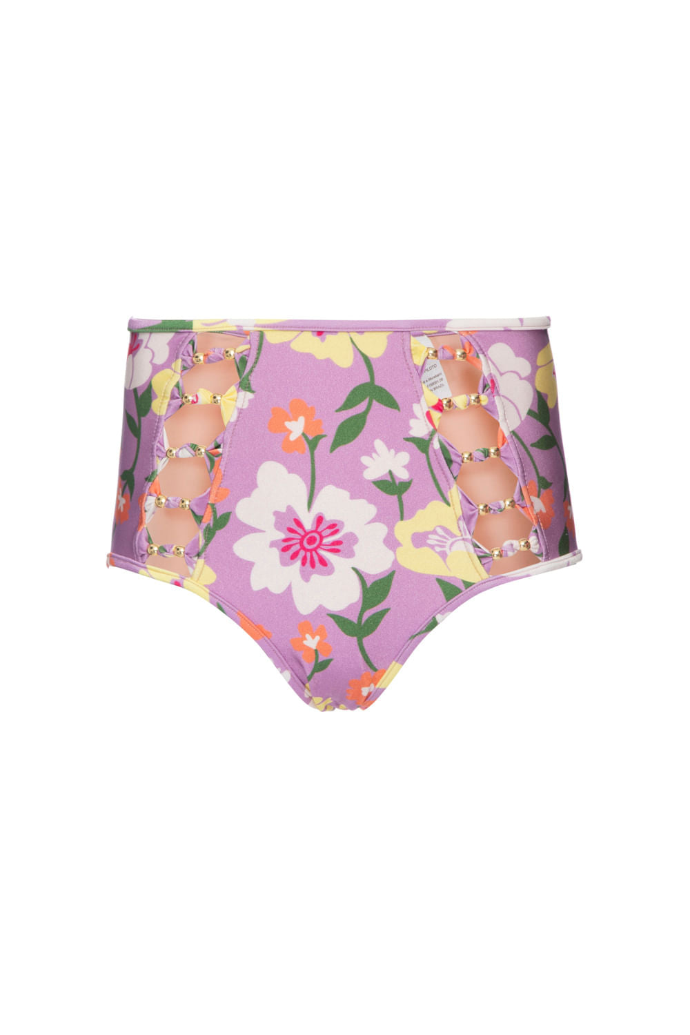 HOT PANTS RECORTES RETRÔ FLOWER LILAS