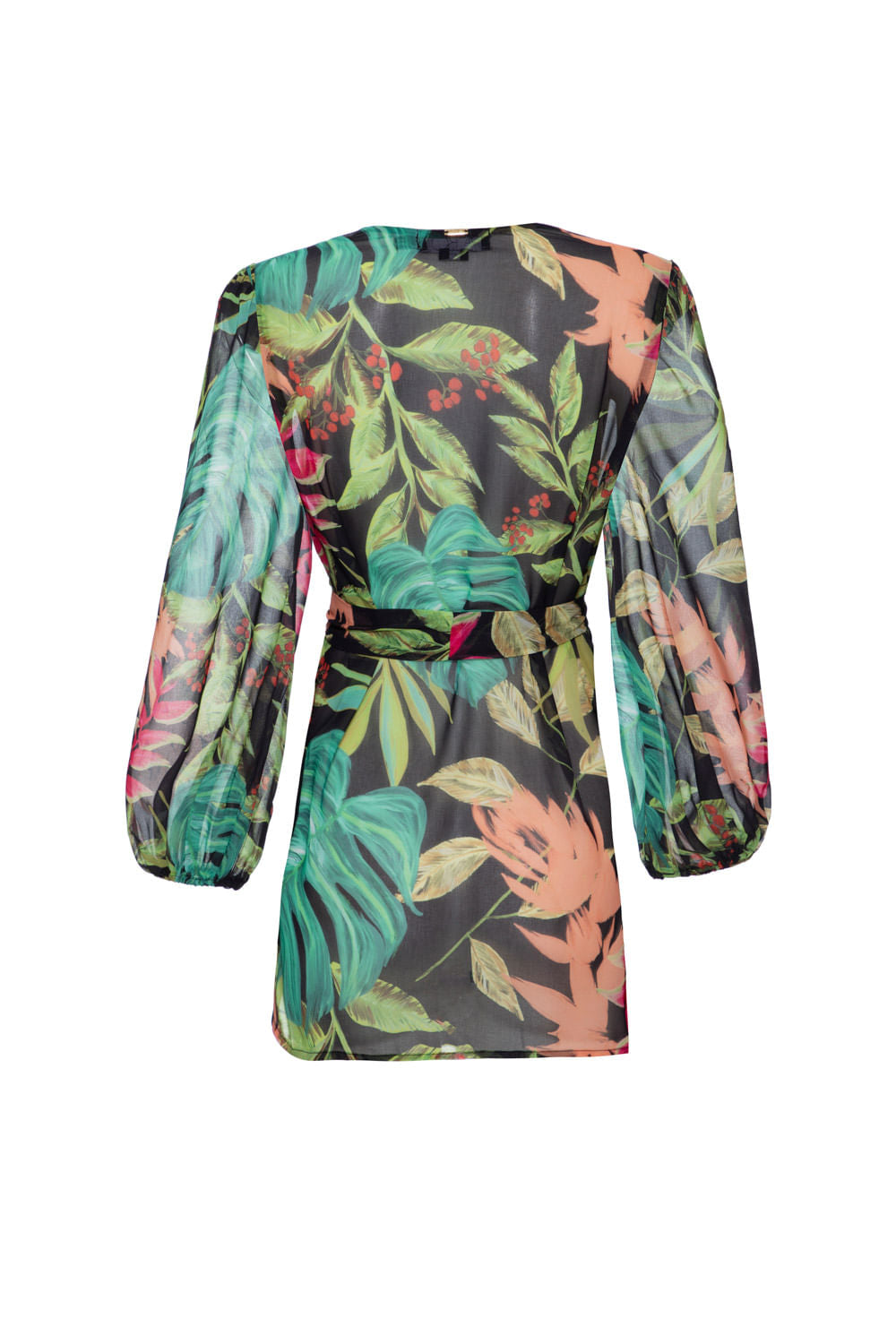 KIMONO CURTO TROPICÁLIA PRETO