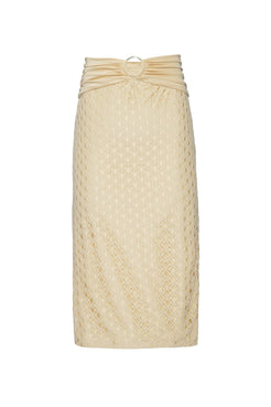 SAIA MÍDI ARGOLA LYCRA FEMME OFF WHITE