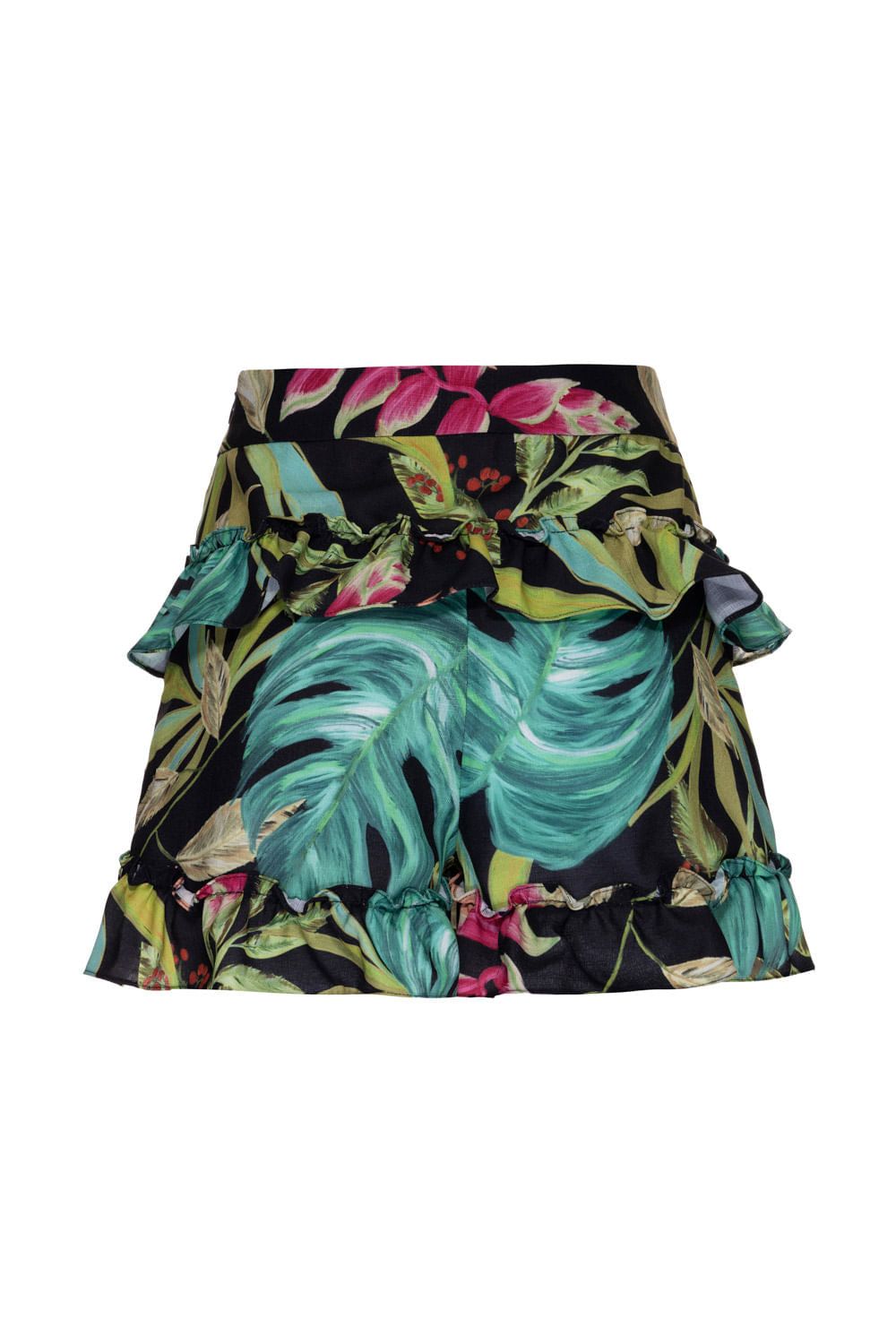 SHORT BABADO TROPICÁLIA PRETO