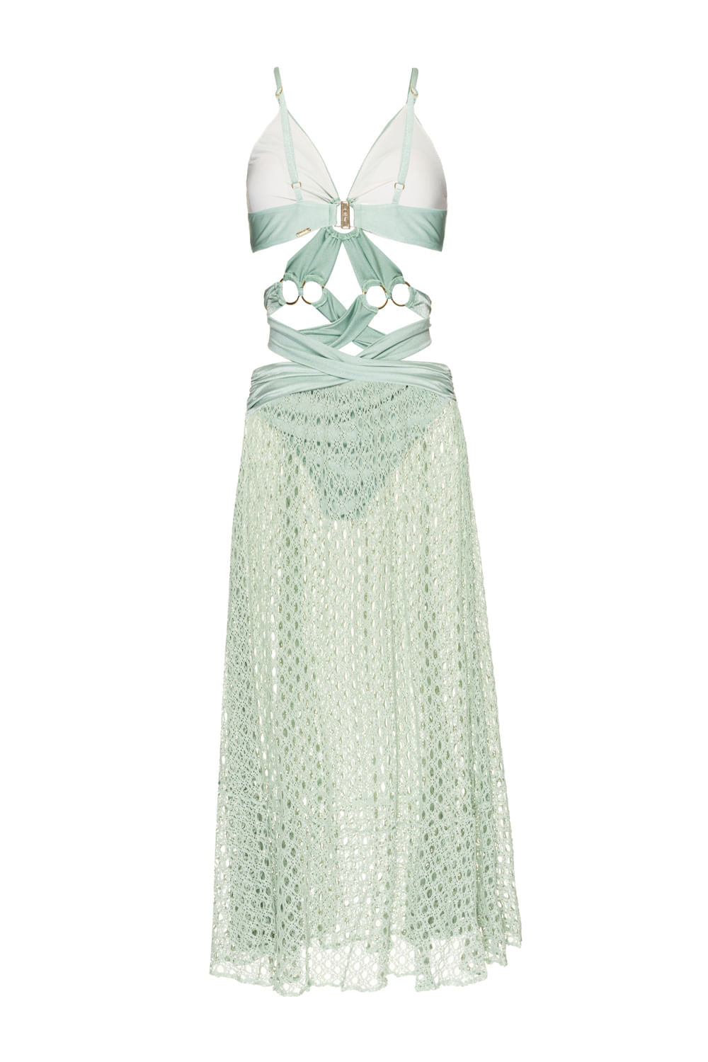 VESTIDO LONGO ARGOLAS LYCRA FEMME VERDE