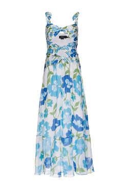 VESTIDO LONGO LAÇOS RETRÔ FLOWER OFF WHITE