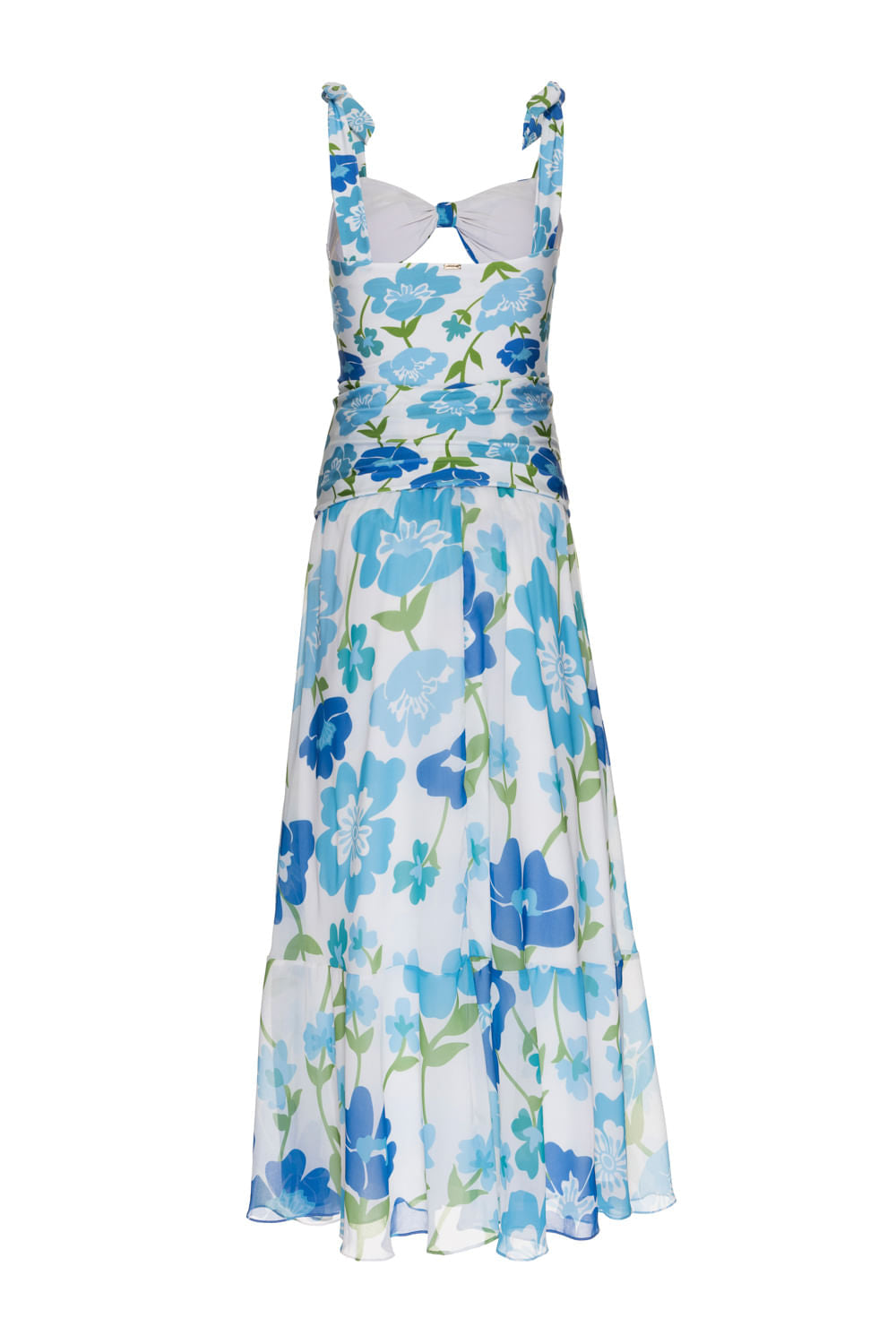 VESTIDO LONGO LAÇOS RETRÔ FLOWER OFF WHITE