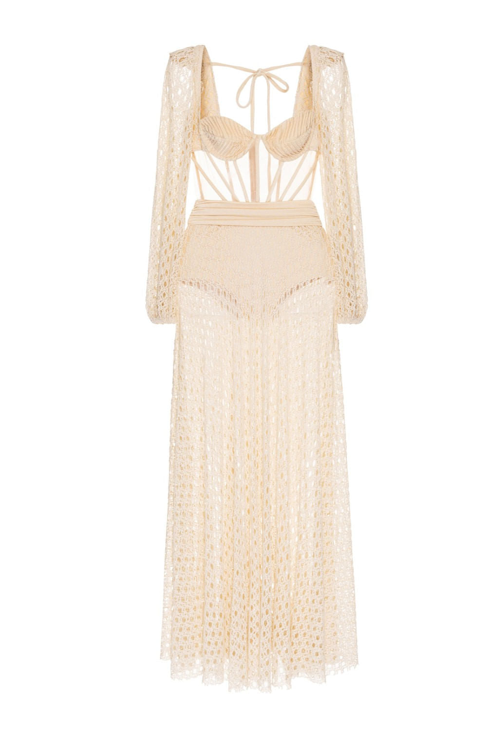 VESTIDO LONGO TIRAS LYCRA FEMME OFF WHITE