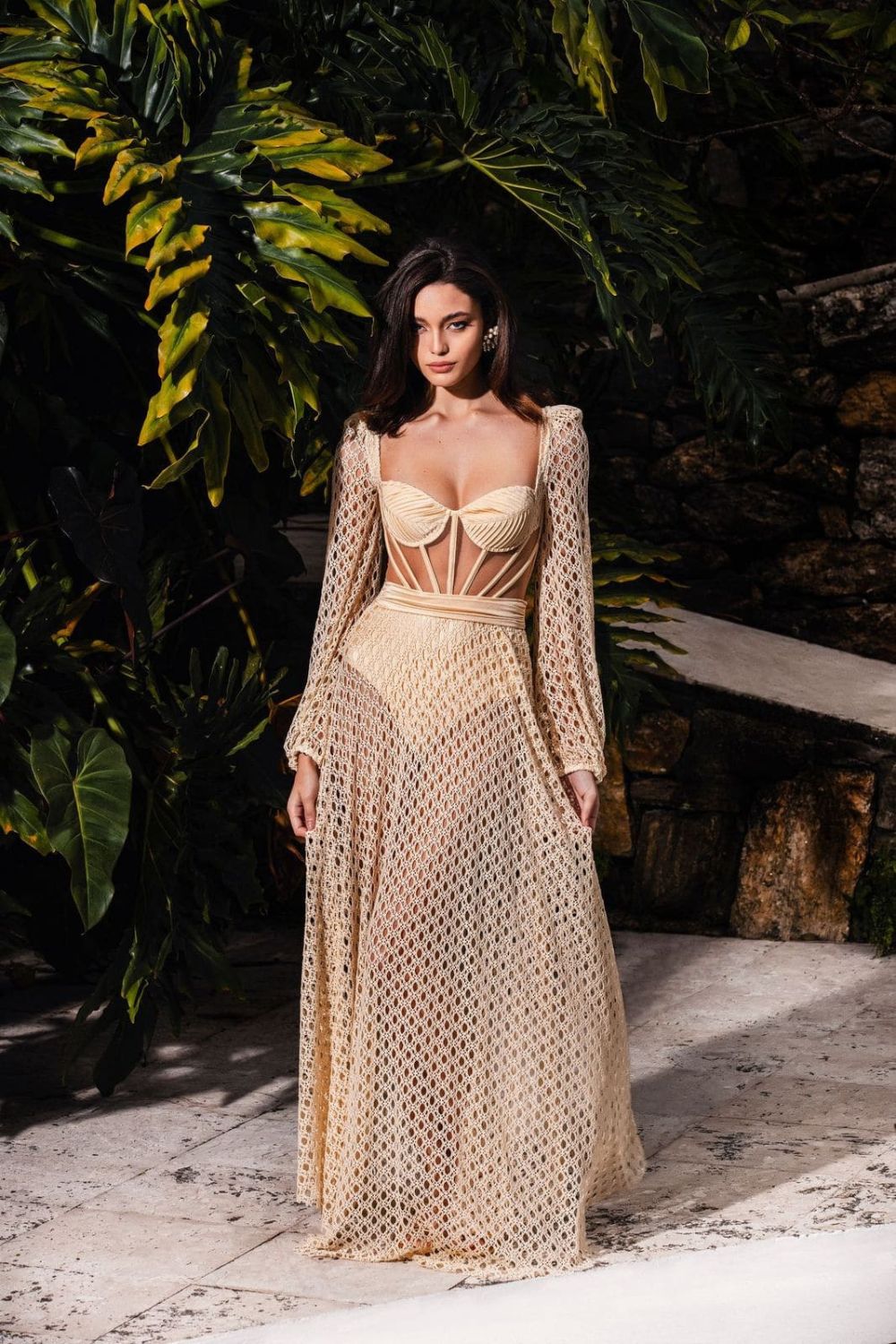 SAÍDA DE PRAIA LONGA LYCRA FEMME OFF WHITE