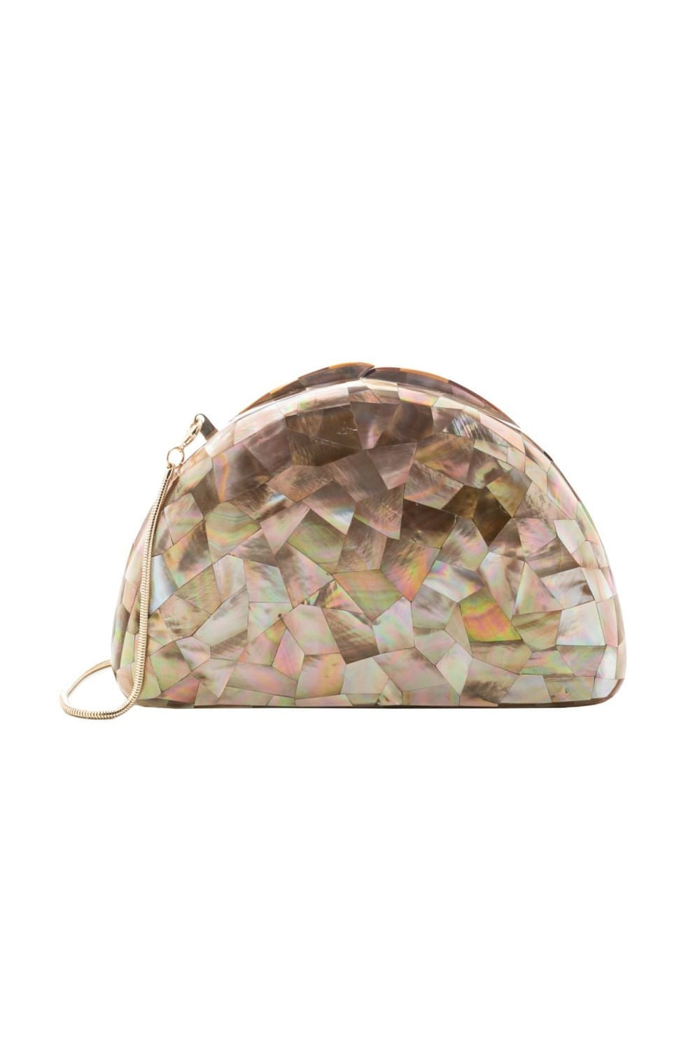 BOLSA CLUTCH MADREPÉROLA MEIA LUA FURTA ROSE