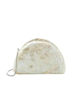 BOLSA CLUTCH MADREPÉROLA MEIA LUA MADRECLARA