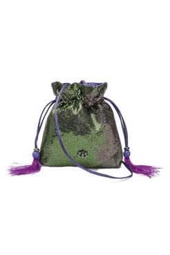 BOLSA BUCKET MALHA METÁLICA AURORA BOREAL