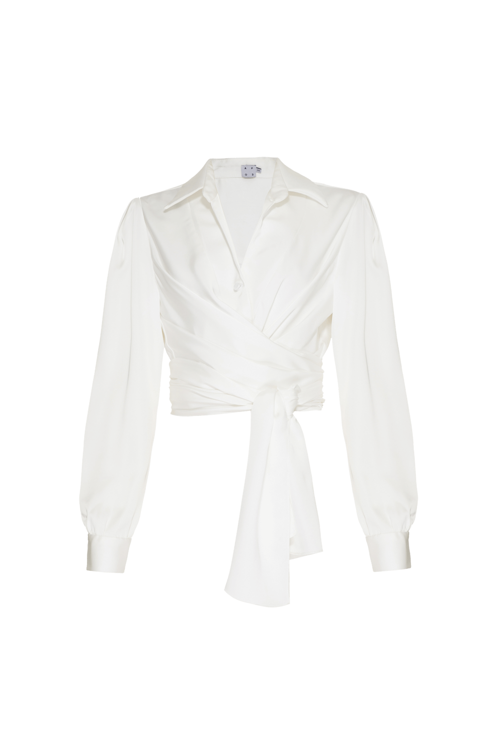 CAMISA TRANSPASSADA CETIM MONALISA OFF WHITE