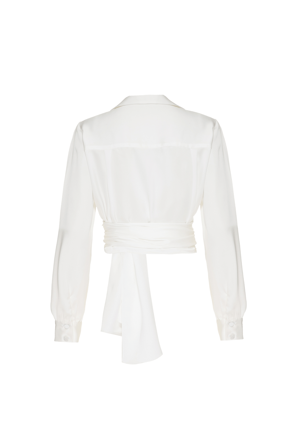 CAMISA TRANSPASSADA CETIM MONALISA OFF WHITE