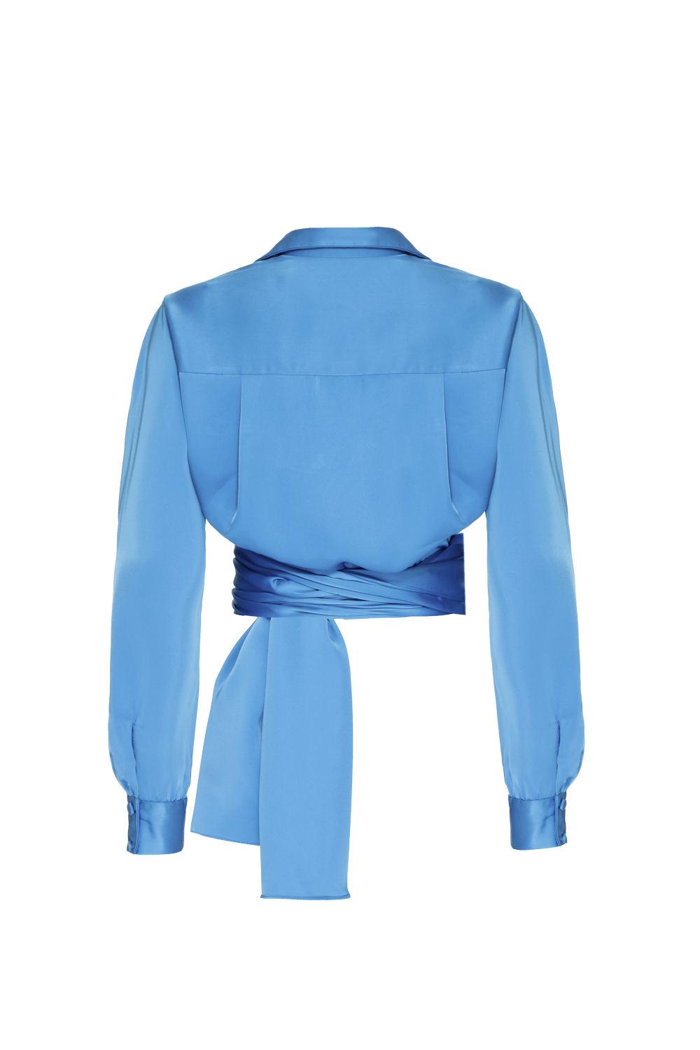 CAMISA TRANSPASSADA CETIM MONALISA CELESTE