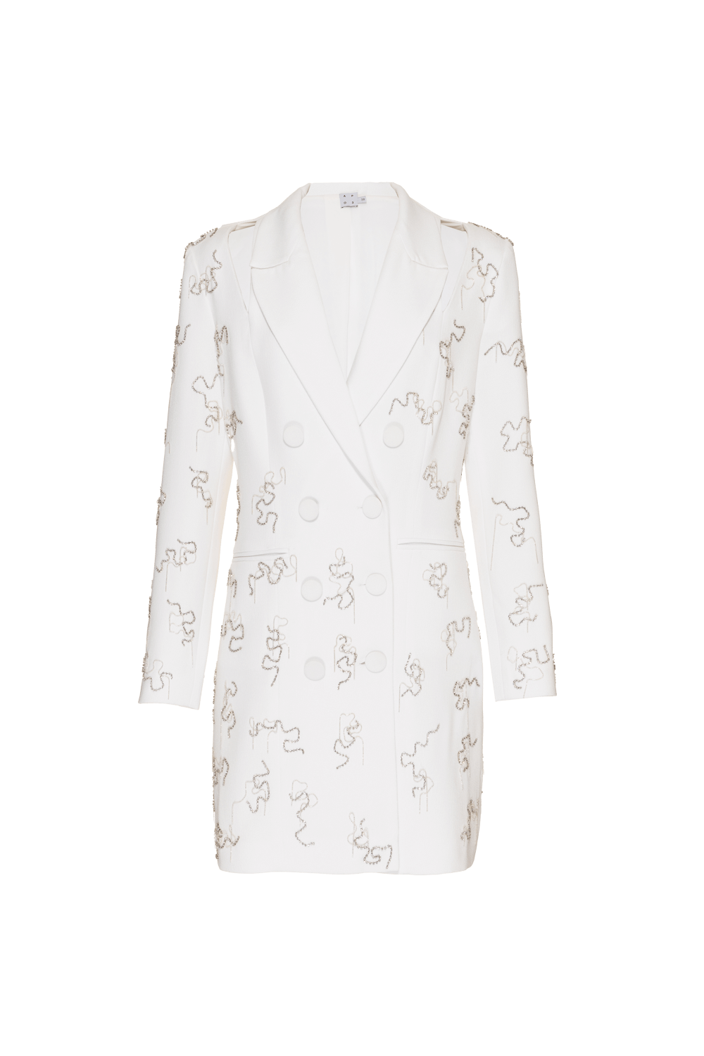 Vestido curto blazer bordado nature crepe off white